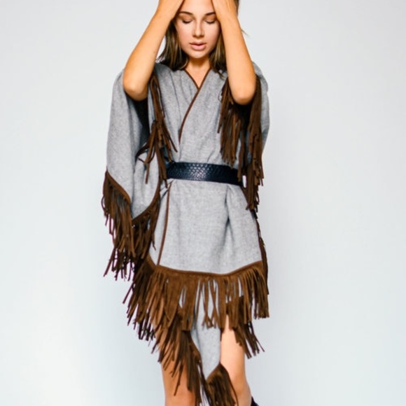 🌸 TRUST UR JOURNEY 🌸 GYPSY CHIC TRENDY BOHEMIAN FRINGE MAXI DRESS FEATHER BEBE - Picture 13 of 16